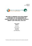 Returns to research and development investment of the Department of Agriculture and Food Western Australia : benefit cost analysis, 2006-2007