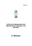 Effects of pre-milking teat sanitation on the quality of raw milk by Laurie Depiazzi and Ian Bell