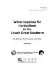 Water supplies for horticulture in the Lower Great Southern