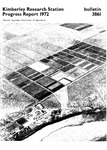 Bulletin No 3861 - Kimberley Research Station - Progress report 1972 by J. R. McAlpine, R. H. Gunn, P. Jakobsen, R. Wetselaar, J. J. Basinski, N. J. Thomson, A. G. L. Wilson, D. H. Mackenzie, A. J. Millington, D. F. Beech, P. C. Owen, B. G. Williams, C. G. Blunt, and A. McR Holm