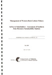 Fisheries Occasional Paper No. 20 - Management of Western Rock Lobster Fishery - Advice to stakeholders - Assessment of Southern Zone resource sustainability options by Department of Fisheries, Western Australia