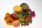 Quarantine items - fruit and flowers, nuts and seeds, honey, tomatoes, apples, mango, zucchini, capsicum